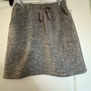 LOFT Heathered Gray Mini Skirt with Bow
